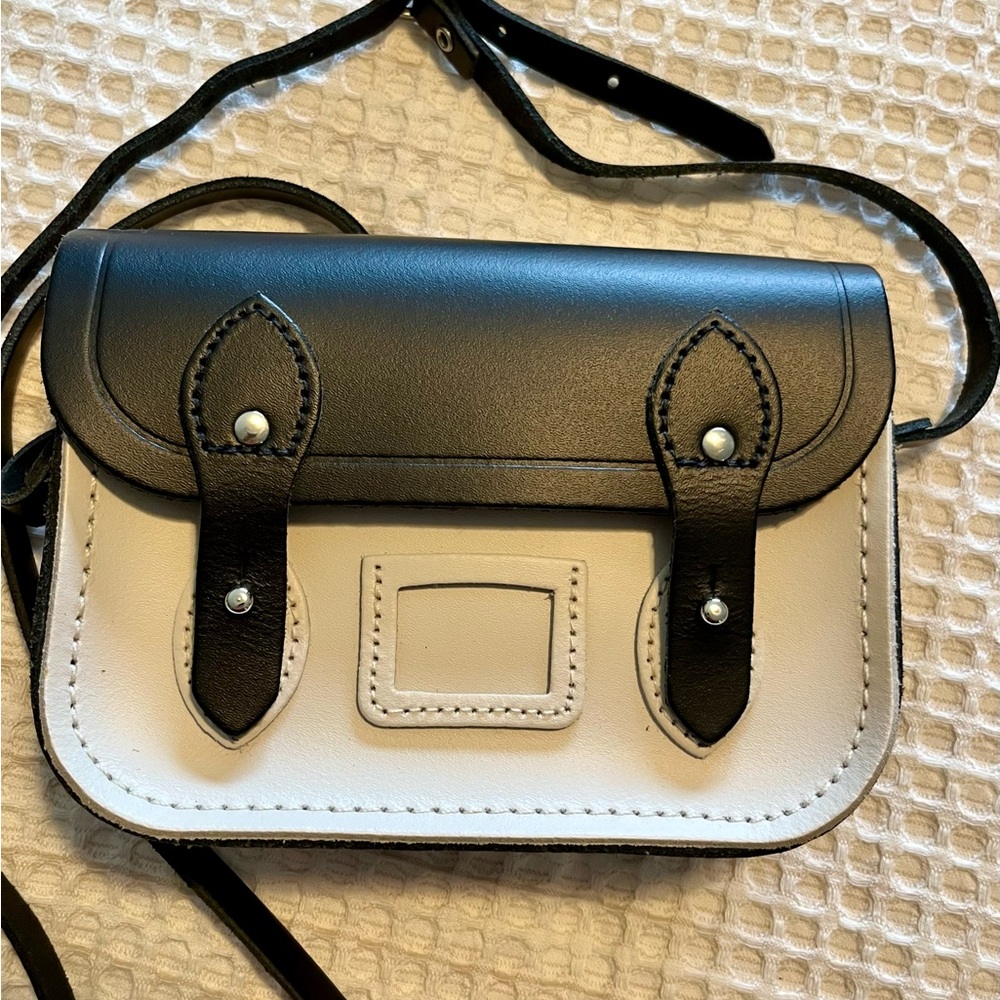 The Cambridge Satchel Company Tiny Satchel Black & White Crossbody Bag